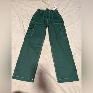 Hollister Green Cargo dad jeans